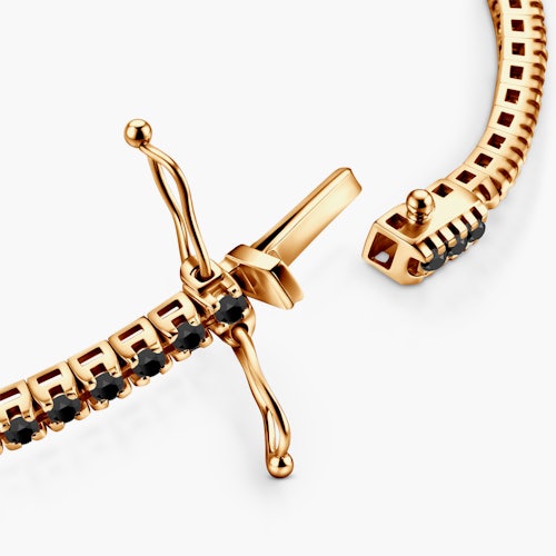 Bransoletka tenisowa Luminy 3,0mm: złota, czarne diamenty